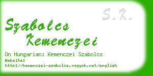 szabolcs kemenczei business card